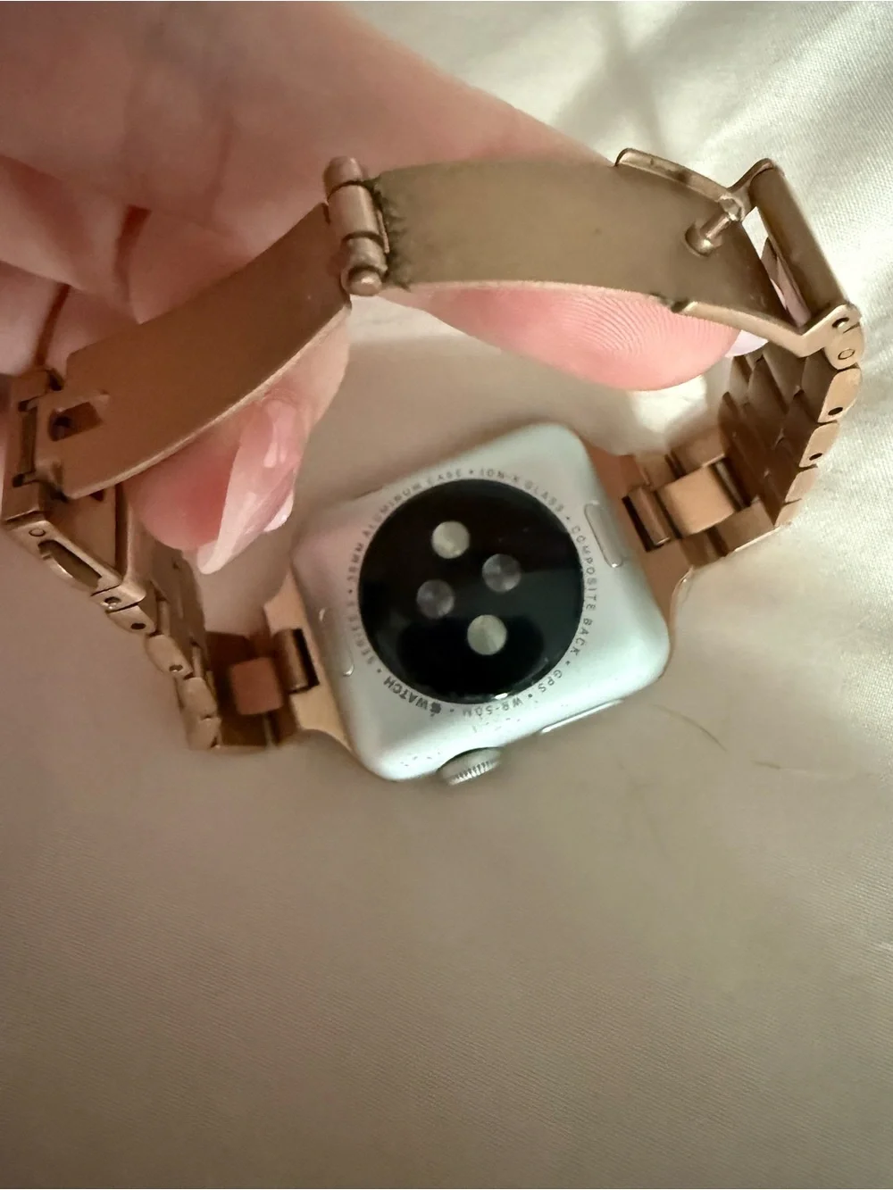 Apple Smartwatch with Rose Gold Metal Link Band